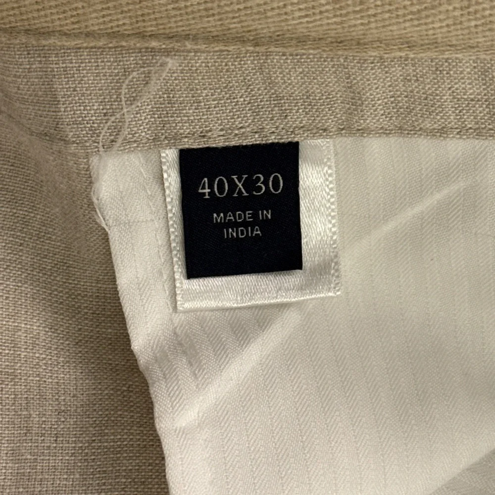 Jos A Bank Linen Cotton Pants Mens 40x28 Beige Tailored Drawstring Trousers